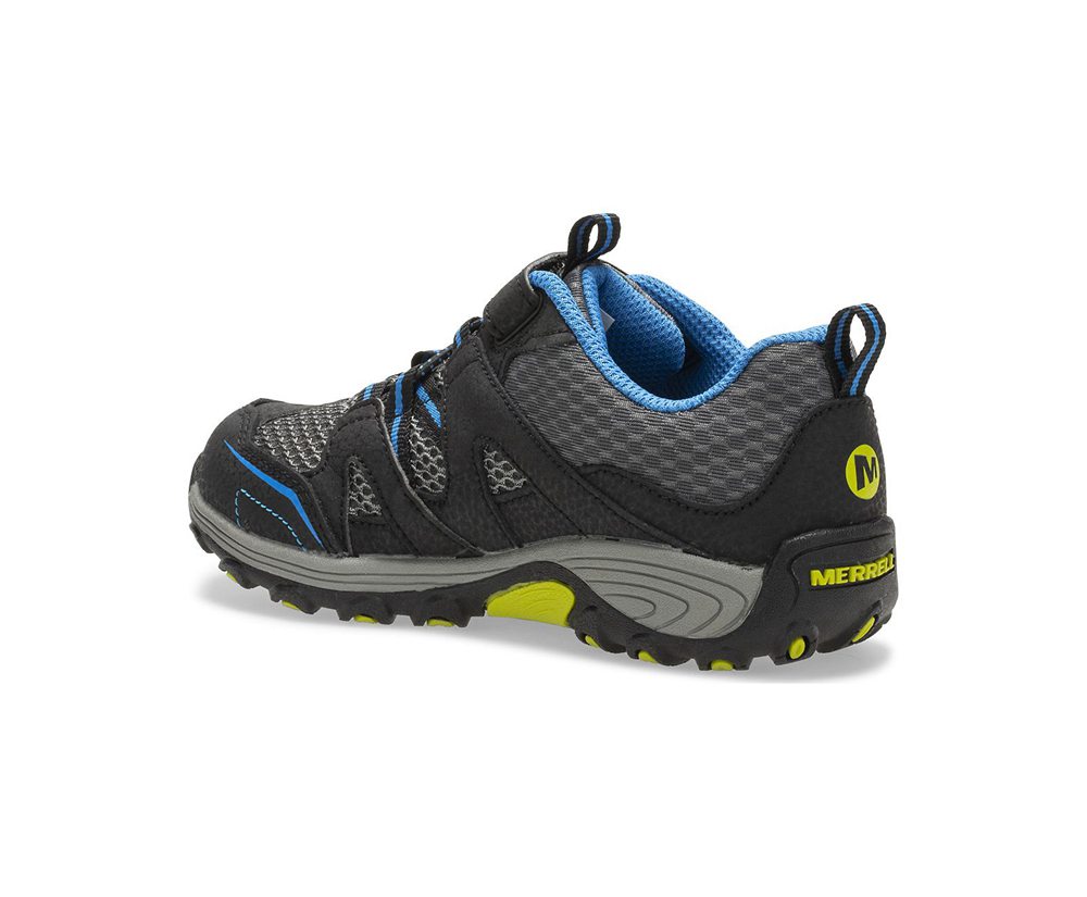 Merrell Hiking Shoes Black/Blue - Trail Chaser - Kids 83SBEZOXC